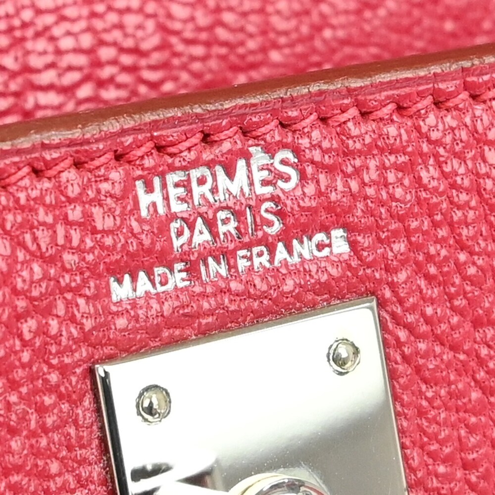Hermes Kelly Red Chevre de Coromandel with Palladium Hardware 25 - Picture 9 of 14